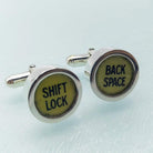 Hepburn and Hughes Type Writer Key Cufflinks in Sterling Silver