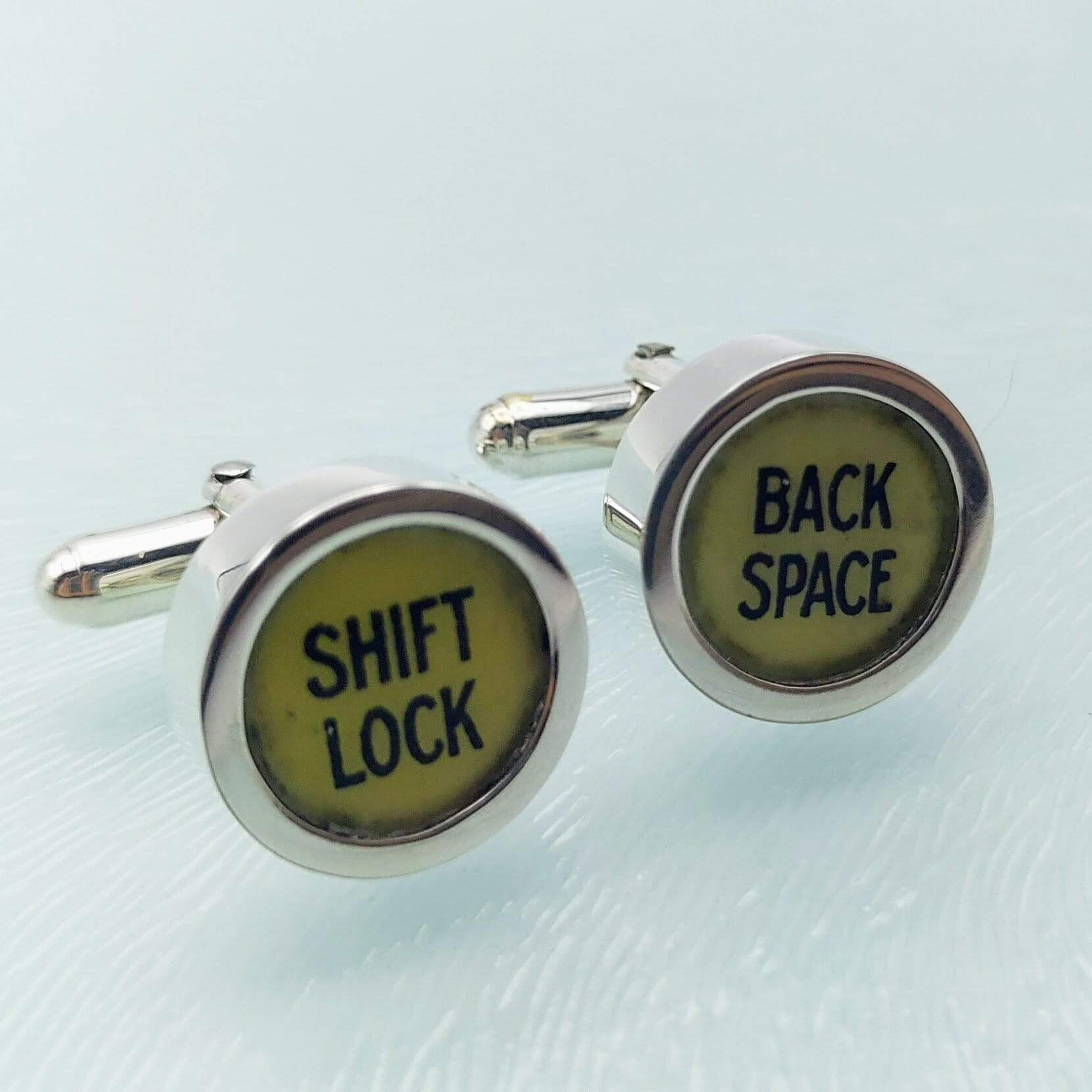Hepburn and Hughes Type Writer Key Cufflinks in Sterling Silver