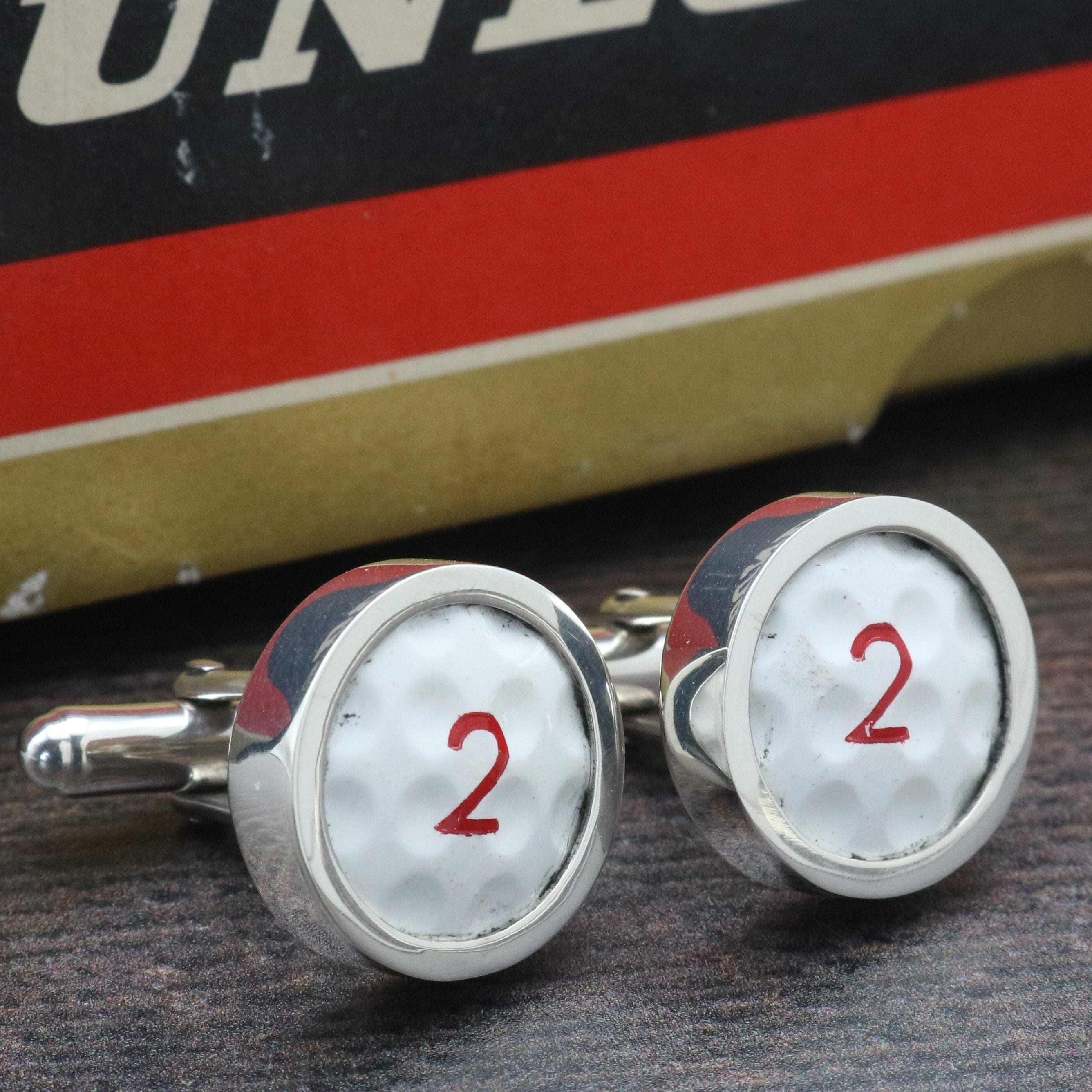 Hepburn and Hughes Vintage Golf Ball Cufflinks | Sterling Silver