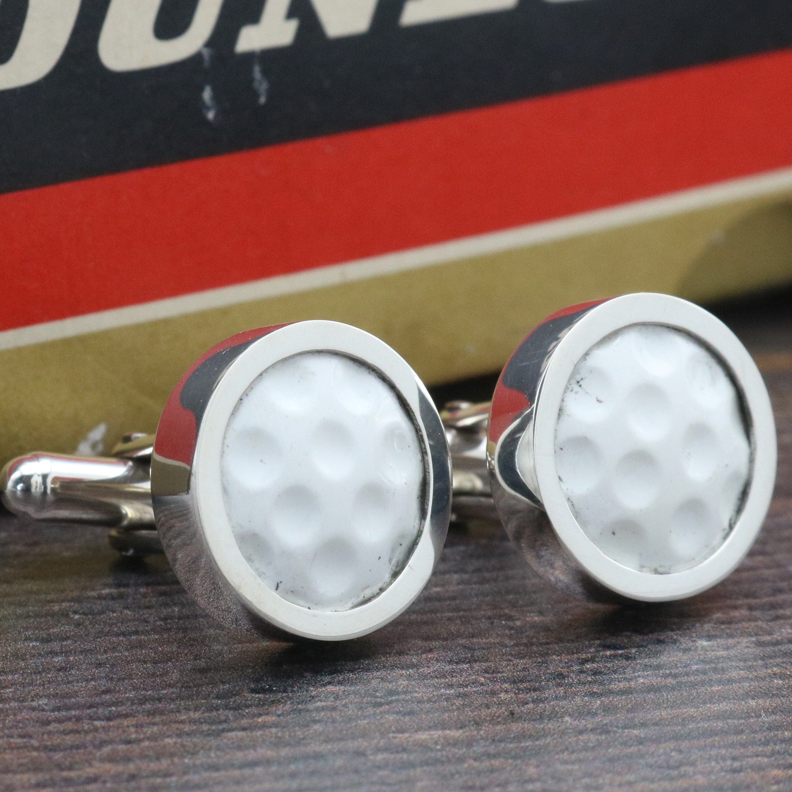 Hepburn and Hughes Vintage Golf Ball Cufflinks | Sterling Silver
