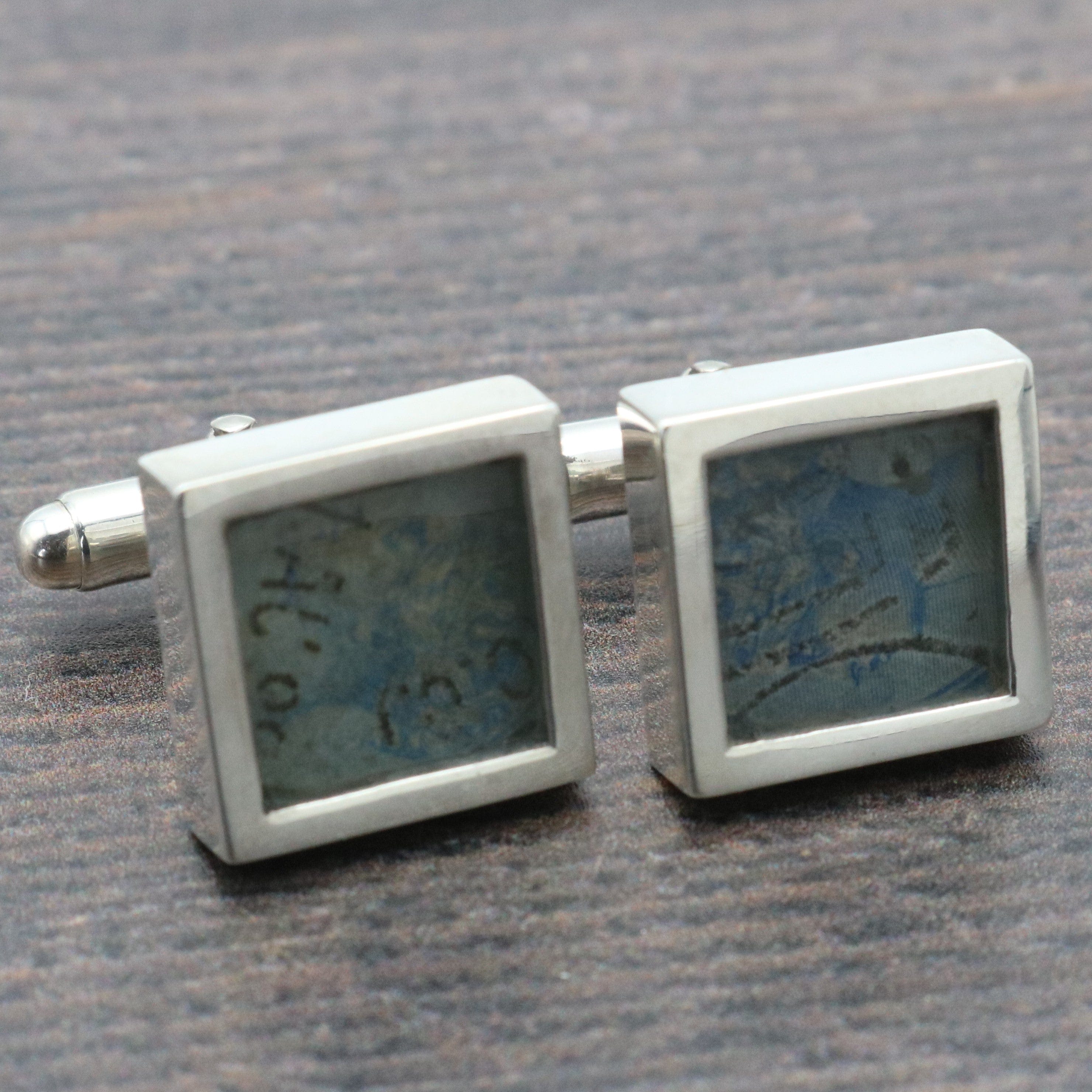 Hepburn and Hughes Vintage Stamp Cufflinks | Sterling Silver