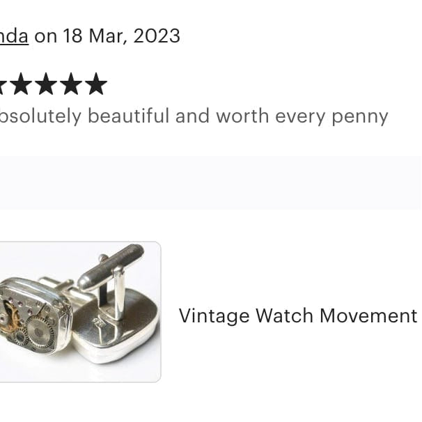 Hepburn and Hughes Vintage Watch Movement Cufflinks | Historical Cuff Links Gift | Sterling Silver