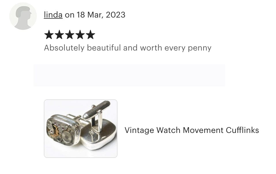 Hepburn and Hughes Vintage Watch Movement Cufflinks | Historical Cuff Links Gift | Sterling Silver