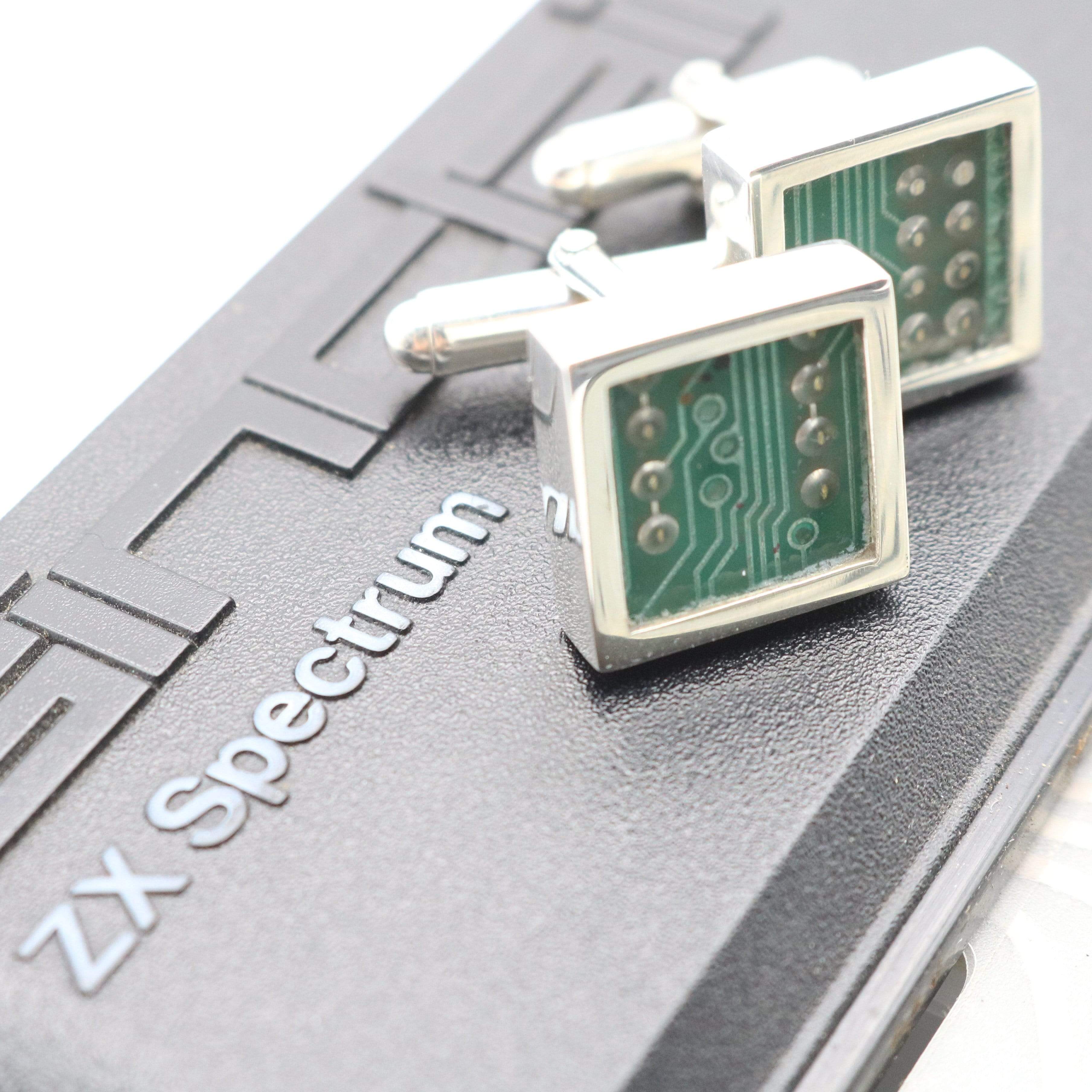 Hepburn and Hughes ZX Spectrum Circuit Board Cufflinks in Sterling Silver