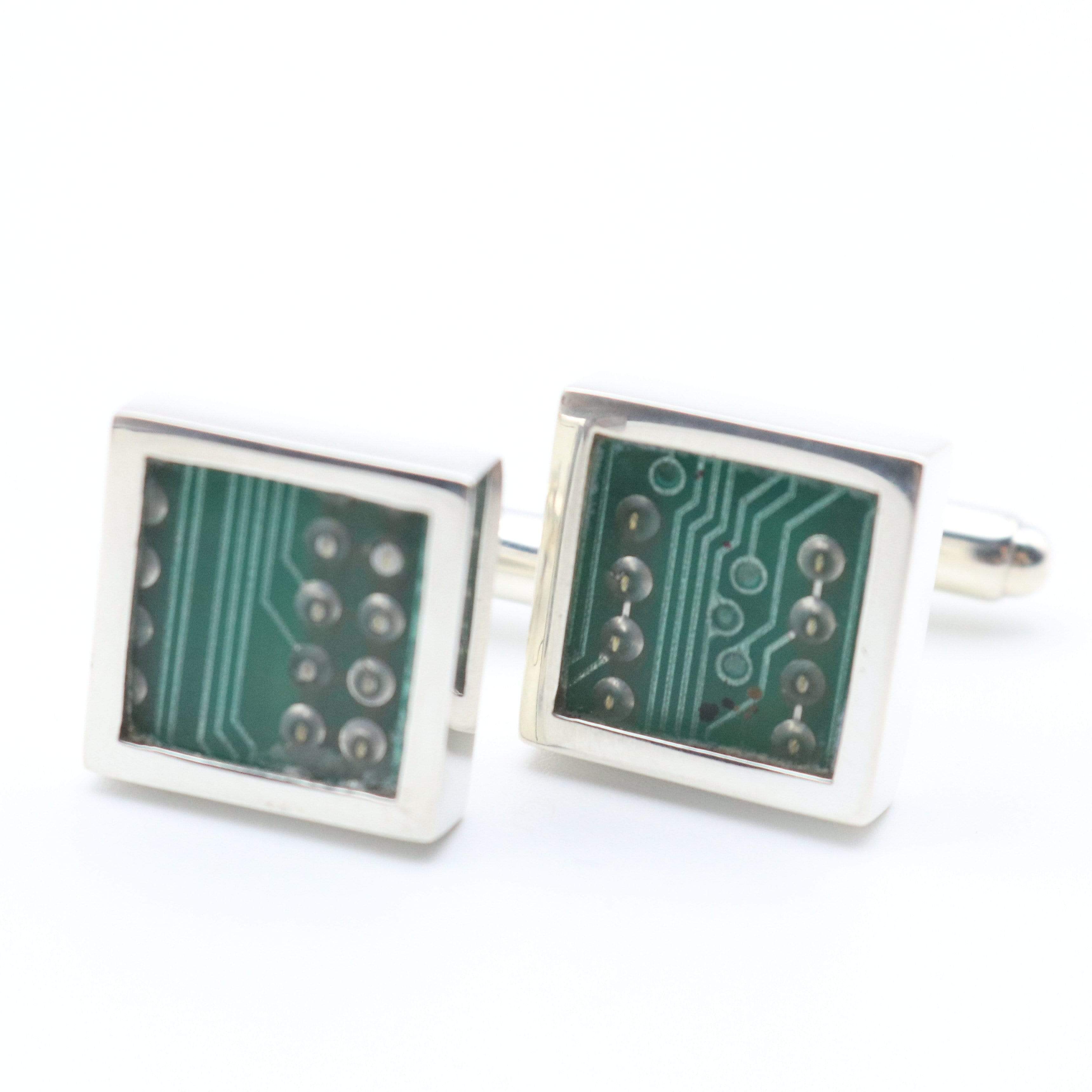 Hepburn and Hughes ZX Spectrum Circuit Board Cufflinks in Sterling Silver