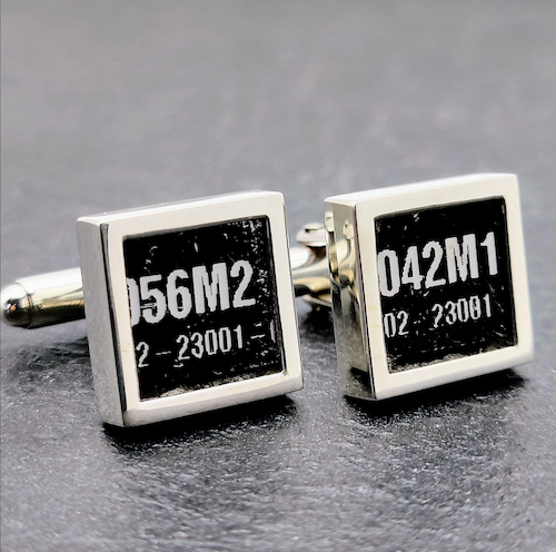 Chinook cufflinks, made from RAF Chinook Helicopter