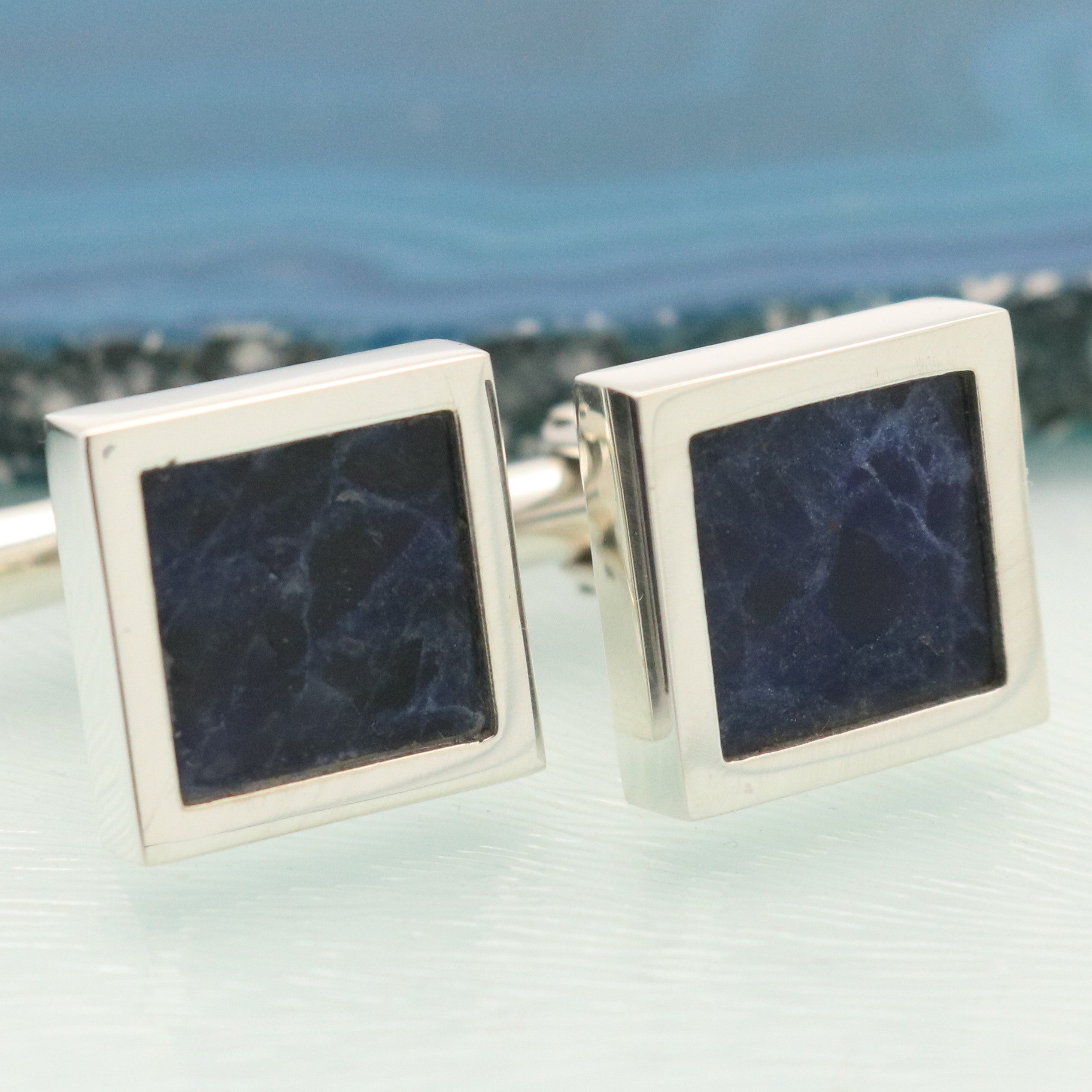 sodalite cufflinks