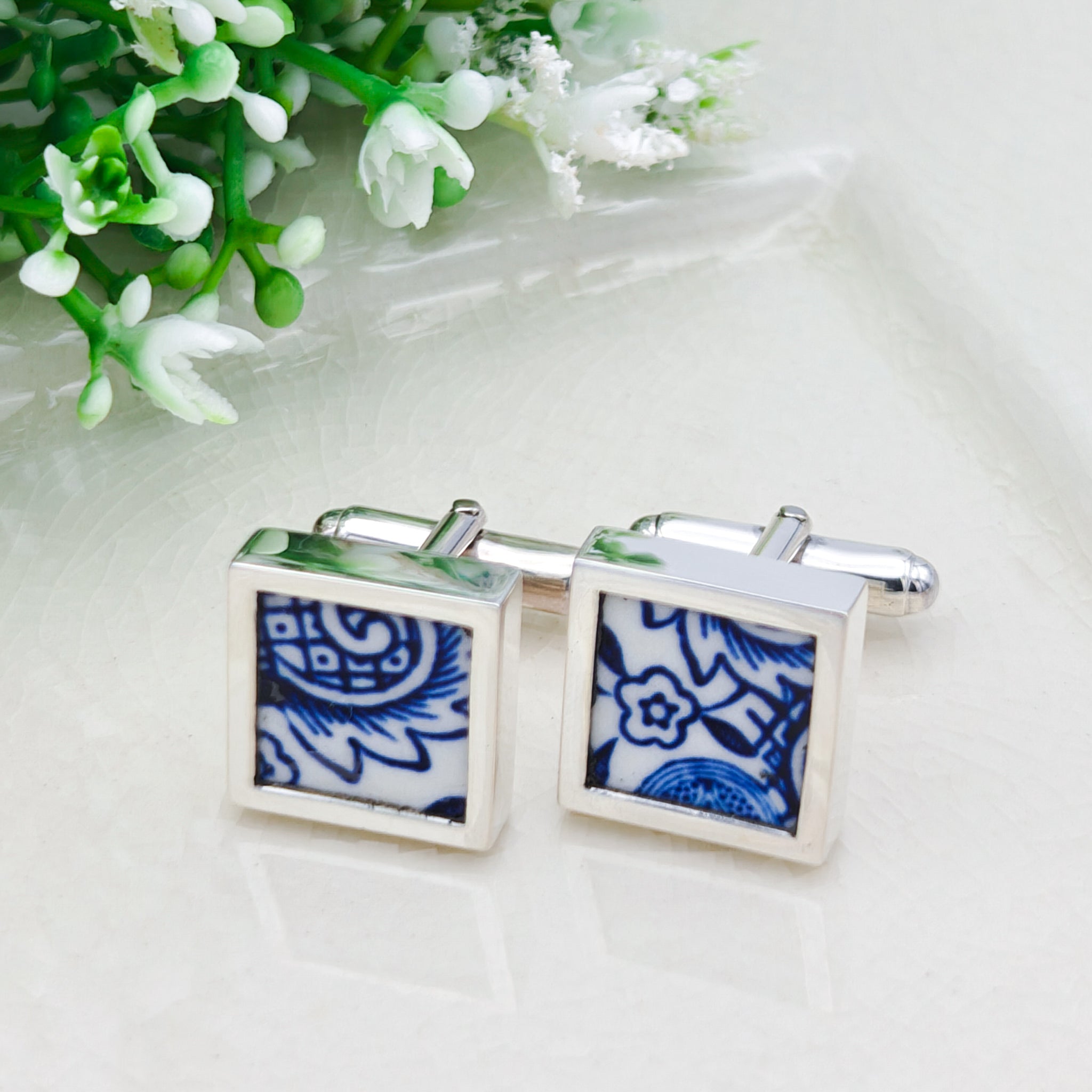 Minton Willow Pattern cufflinks