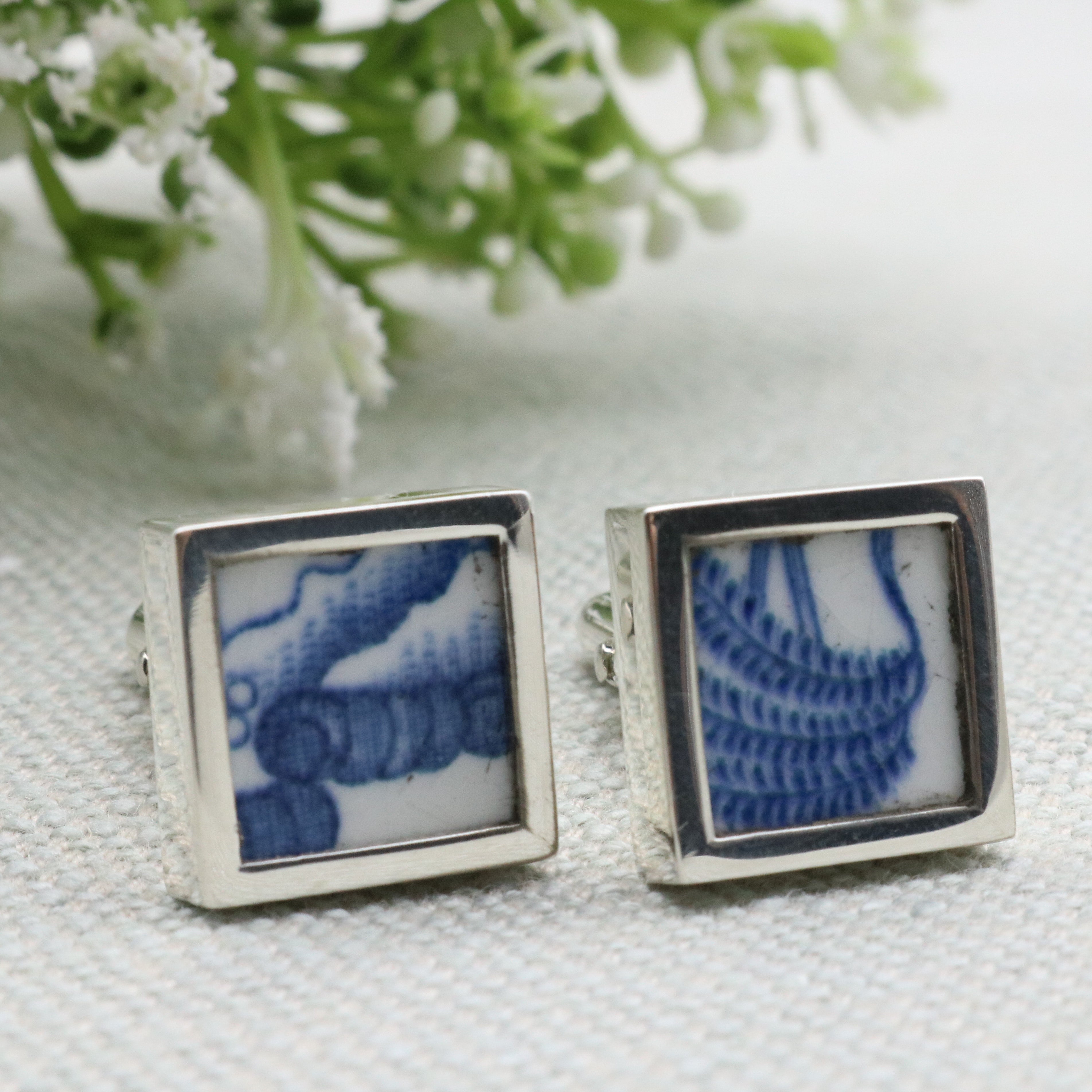 Minton Willow Pattern cufflinks