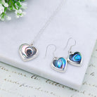 Hepburn and Hughes Abalone Heart Earrings in Sterling Silver | Seashell Gift