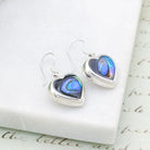 Hepburn and Hughes Abalone Heart Earrings in Sterling Silver | Seashell Gift