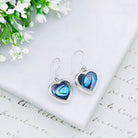 Hepburn and Hughes Abalone Heart Earrings in Sterling Silver | Seashell Gift