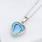 Hepburn and Hughes Abalone Heart Pendant | Mother of Pearl on Reverse | Shell Gift | Sterling Silver