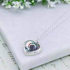 Hepburn and Hughes Abalone Heart Pendant set in sterling silver | 20mm wide | Seashell Gift