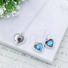Hepburn and Hughes Abalone Heart Pendant set in sterling silver | 20mm wide | Seashell Gift