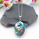 Hepburn and Hughes Abalone Sea Shell Pendant | 38mm Oval | Sterling Silver