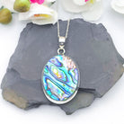 Hepburn and Hughes Abalone Sea Shell Pendant | 38mm Oval | Sterling Silver