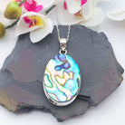 Hepburn and Hughes Abalone Sea Shell Pendant | 38mm Oval | Sterling Silver