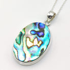 Hepburn and Hughes Abalone Sea Shell Pendant | 38mm Oval | Sterling Silver