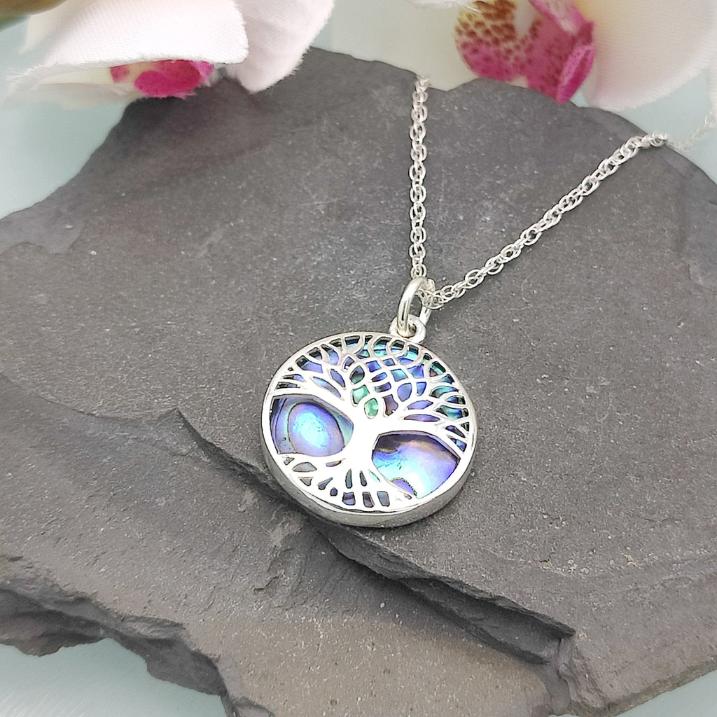 Hepburn and Hughes Abalone Shell Pendant | 20mm Tree of Life | Reversible | Sterling Silver