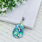 Hepburn and Hughes Abalone Shell Pendant | 50mm Teardrop | Mother of Pearl Reverse | Sterling Silver