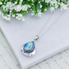 Hepburn and Hughes Abalone Teardrop Pendant | Shiva Eye on Reverse | Shell Gift | Sterling Silver