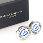 Hepburn and Hughes American Golf Ball Cufflinks | Sports Gift | Sterling Silver