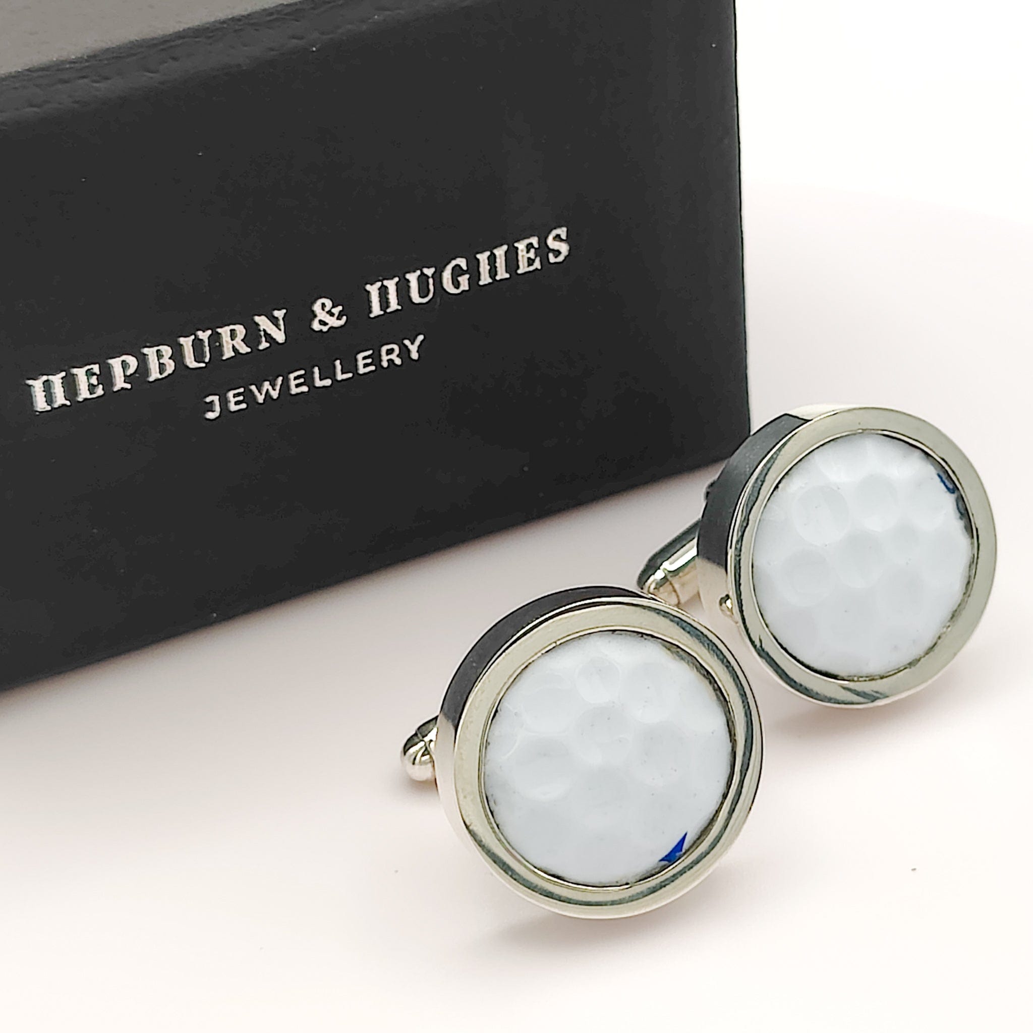 Hepburn and Hughes American Golf Ball Cufflinks | Sports Gift | Sterling Silver