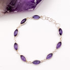 Hepburn and Hughes Amethyst Bracelet | Ovals | Aquarius Gift | Sterling Silver