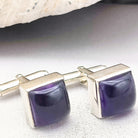 Hepburn and Hughes Amethyst Cufflinks | Purple Gemstone Cuff Links | Sterling Silver