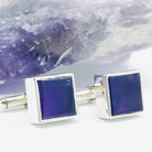 Hepburn and Hughes Amethyst Cufflinks | Purple Gemstone Cuff Links | Sterling Silver