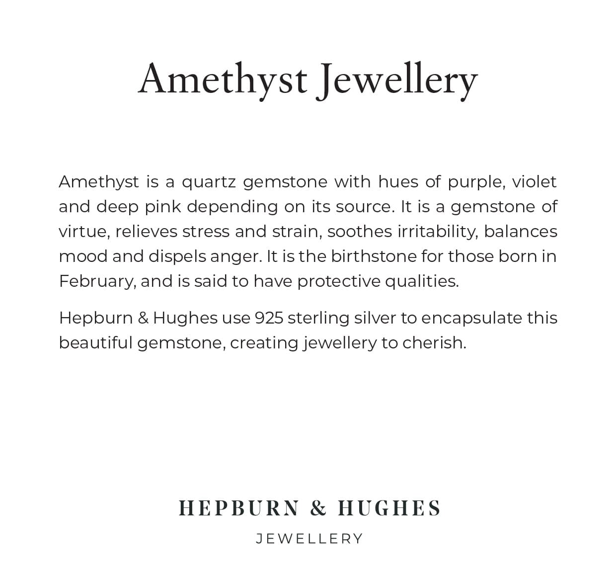 Hepburn and Hughes Amethyst Cufflinks | Purple Gemstone | February Birthstone | Sterling Silver