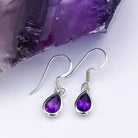 Hepburn and Hughes Amethyst Earrings | Aquarius Gift | 10mm teardrop | Sterling Silver