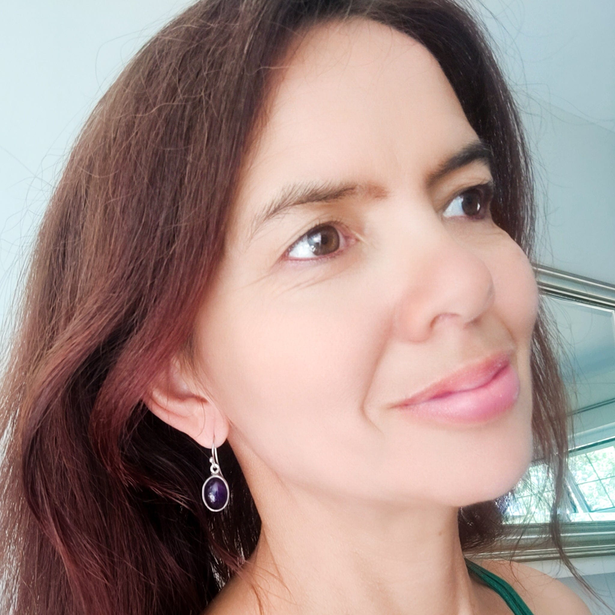 Hepburn and Hughes Amethyst Earrings | Aquarius Gift | 2 sizes | Sterling Silver