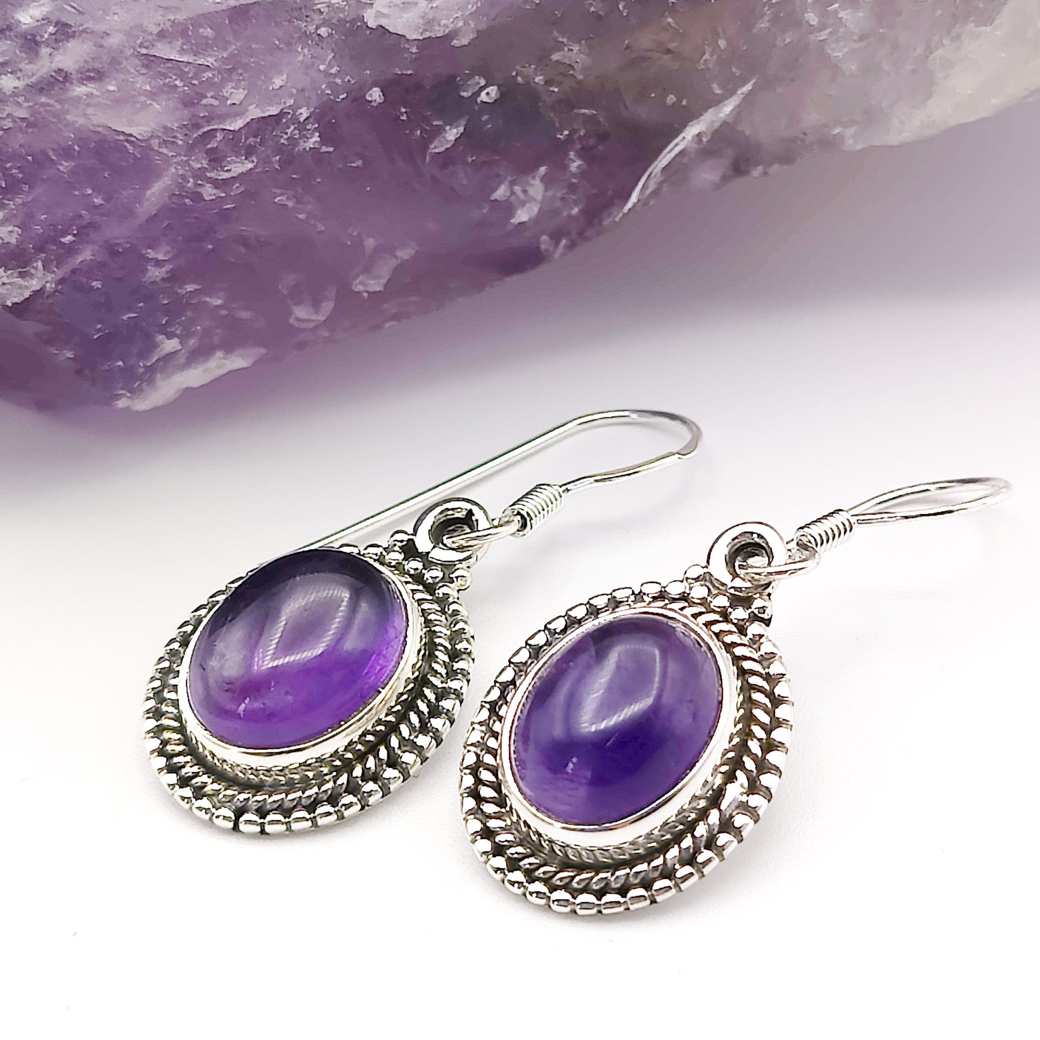 Amethyst, black onyx and hotsell labradorite earrings