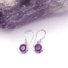 Hepburn and Hughes Amethyst Earrings | Aquarius Gift | Ornate Round | Sterling Silver