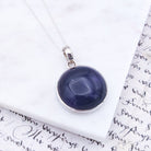 Hepburn and Hughes Amethyst Pendant | 25mm Circle | 6th anniversary gift | Sterling Silver