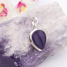 Hepburn and Hughes Amethyst Pendant | 6th Anniversary Gift | 20mm Teardrop | Sterling Silver