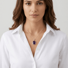 Hepburn and Hughes Amethyst Pendant | Aquarius Gift | 22mm Oval | Sterling Silver
