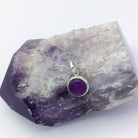 Hepburn and Hughes Amethyst Pendant | February Birthstone | 12mm Circle | Sterling Silver