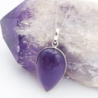 Hepburn and Hughes Amethyst Pendant | February Birthstone | 30mm Teardrop | Sterling Silver