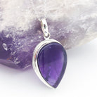 Hepburn and Hughes Amethyst Pendant | February Birthstone | 30mm Teardrop | Sterling Silver