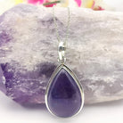 Hepburn and Hughes Amethyst Pendant | February Birthstone | Teardrop | Sterling Silver