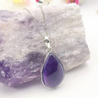 Hepburn and Hughes Amethyst Pendant | February Birthstone | Teardrop | Sterling Silver