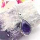 Hepburn and Hughes Amethyst Pendant | February Birthstone | Teardrop | Sterling Silver