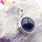 Hepburn and Hughes Amethyst Pendant | Small Circle | February Birthstone | Sterling Silver