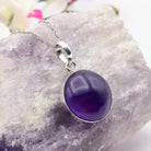 Hepburn and Hughes Amethyst Pendant | Small Circle | February Birthstone | Sterling Silver