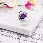 Hepburn and Hughes Amethyst Ring | 20mm Oval | February Gift | Sterling Silver