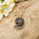 Hepburn and Hughes Ammonite Pendant | 28mm Madagascan Fossil Jewellery | Sterling Silver