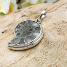 Hepburn and Hughes Ammonite Pendant | 28mm Pyrite | Sterling Silver